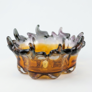 Amber Bloom Glass Bowl