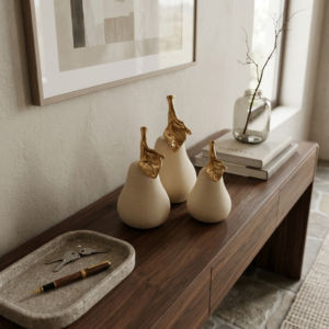 Ivory Harmony Vase Trio