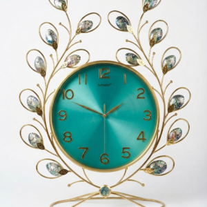 Teal Face Branch Clock