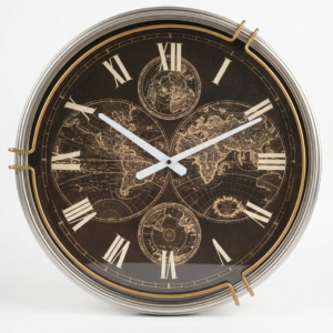 Antique Hemisphere Map Clock