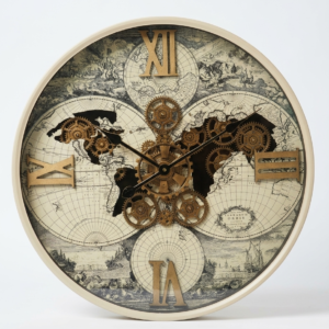 Steampunk Map Gear Clock