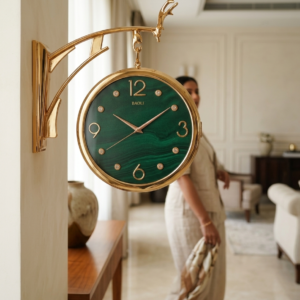 Malachite Deer Clock