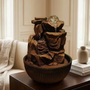 Stepped Rock Orb Fountain