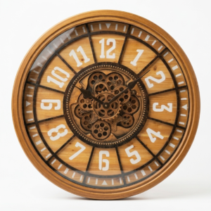Rustic Wooden Gear Clock