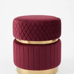 Burgundy Tufted Ottoman