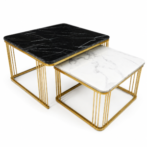 Aurelia Noir & Ivory Nesting Table